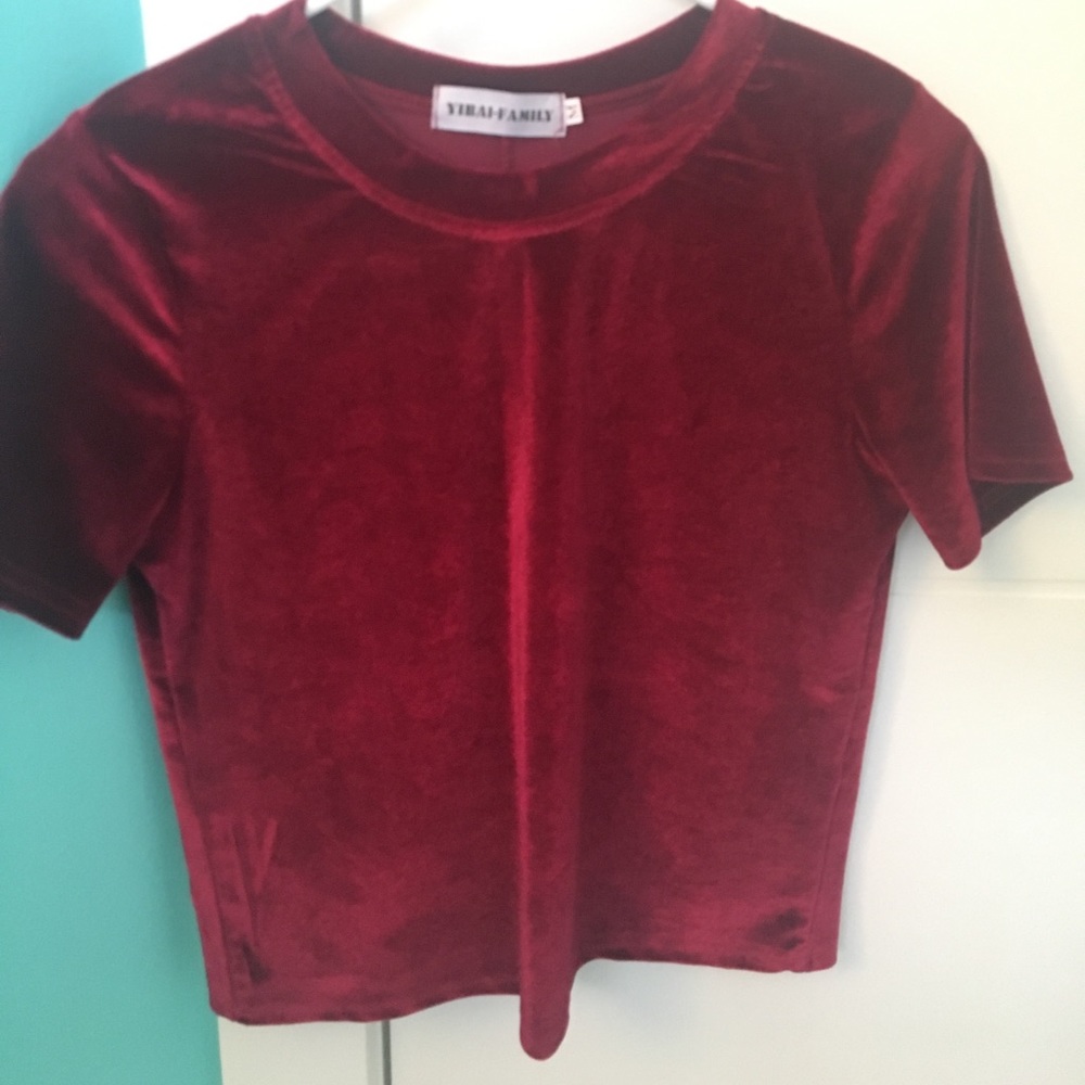 red “velvety” soft shirt